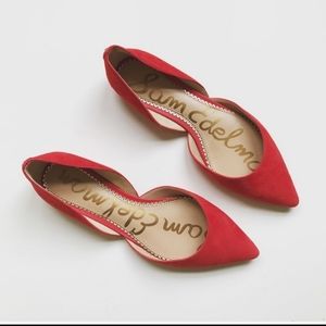 Sam Edelman Rodney D'Orsay Flat, Red Suede
